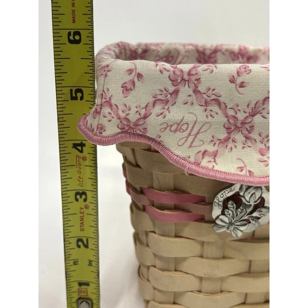 Longaberger 2004 Horizon of Hope American Cancer Society Whitewashed Basket 6